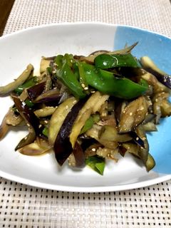秋茄子とピーマンのゴマ油炒め-レシピのメイン写真