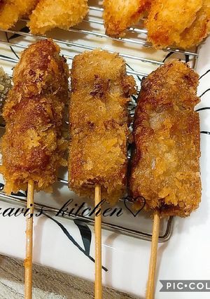 サイコロステーキでメンチカツ風串カツ♡-レシピのメイン写真