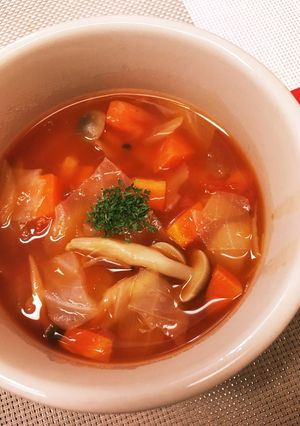 栄養満点☆トマト缶で簡単ミネストローネ風-レシピのメイン写真