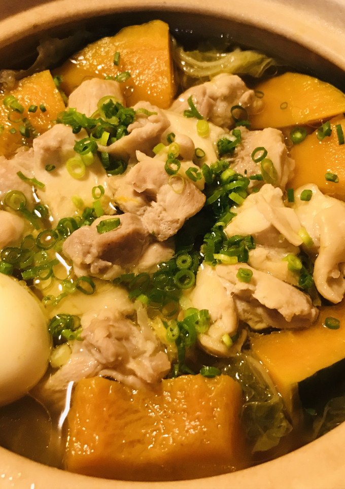 鶏むね肉をカボチャでかこむお鍋-レシピのメイン写真
