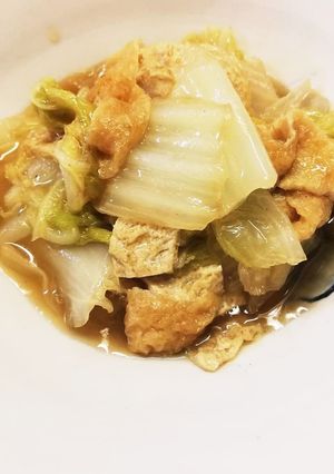 レンジで無水【白菜と油揚げの煮物】-レシピのメイン写真