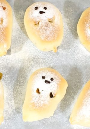 カボチャ餡入り♪手ごねで！お化けパン-レシピのメイン写真