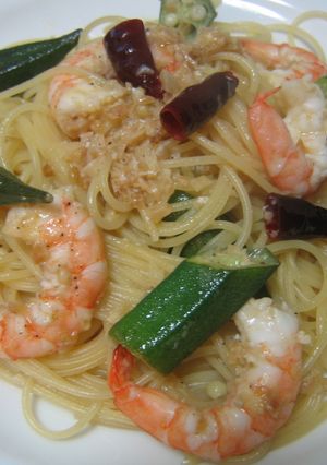 海老とオクラのスパゲティ-レシピのメイン写真