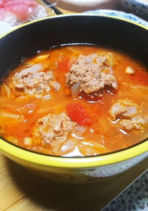 肉団子とキャベツのトマトスープ‼️-レシピのメイン写真