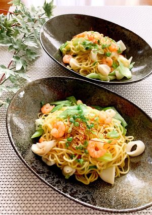 ランチ・お弁当に★我が家の海鮮塩焼きそば-レシピのメイン写真