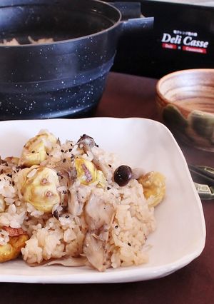 レンジで！もちもちほっこり栗きのこおこわ-レシピのメイン写真