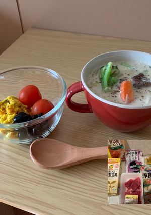 パパッと1人暮らしには◎豆乳シチュー-レシピのメイン写真