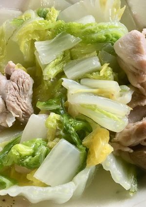 簡単!鶏肉と白菜の酒蒸し-レシピのメイン写真