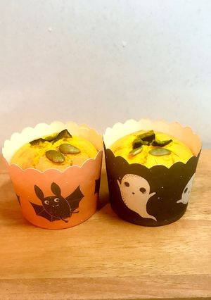 ハロウィンに♡かぼちゃカップケーキ-レシピのメイン写真