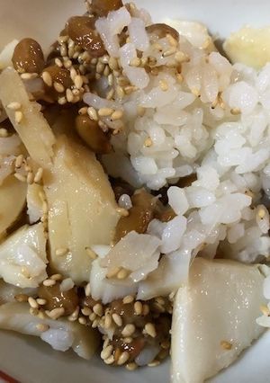 納豆とタラの煮付けの混ぜご飯-レシピのメイン写真