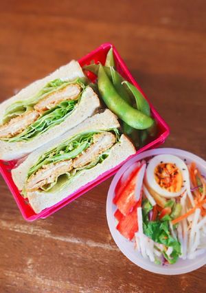 ハムチーズカツサンドイッチ弁当-レシピのメイン写真