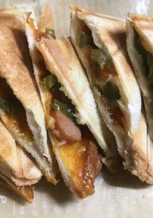 ピザ風ホットサンド-レシピのメイン写真