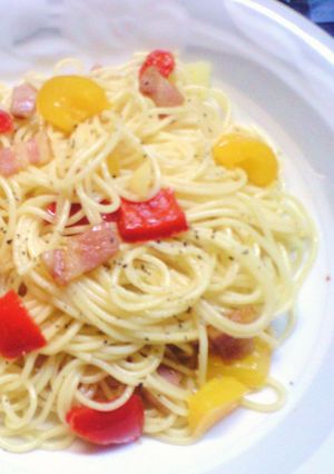 はやわざ♪野菜とベーコンのオイルパスタ-レシピのメイン写真