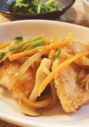 鶏むね肉の甘酢野菜あんかけ-レシピのメイン写真