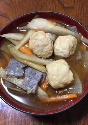 とりとんボール＆野菜たっぷりの味噌汁-レシピのメイン写真