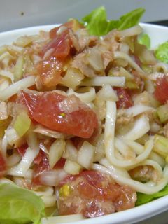 冷やしトマトのサラダうどん。-レシピのメイン写真
