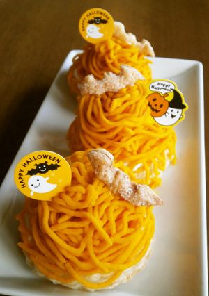 ハロウィン　かぼちゃのモンブラン-レシピのメイン写真