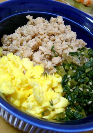 大根の葉のご飯の友で　三色ご飯-レシピのメイン写真