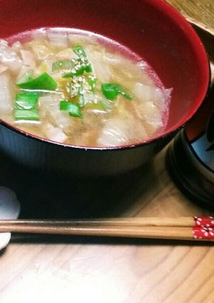 ベーコンと白菜の洋風スープを和風に✨☺⛄-レシピのメイン写真