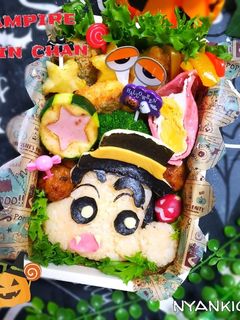 ドラキュラしんちゃん♡ハロウィン弁当-レシピのメイン写真