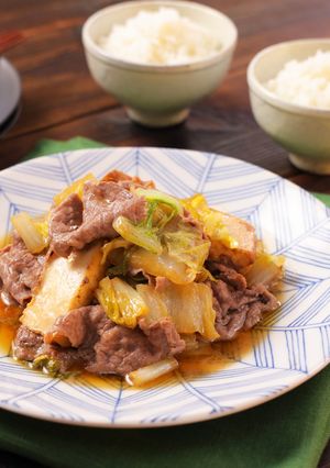 白菜大量消費！白菜と厚揚げのすき焼き風-レシピのメイン写真