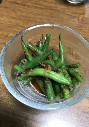 冷麺つゆで。さやいんげんの常備菜。-レシピのメイン写真