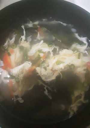にんじんとワカメ溶き卵スープ-レシピのメイン写真
