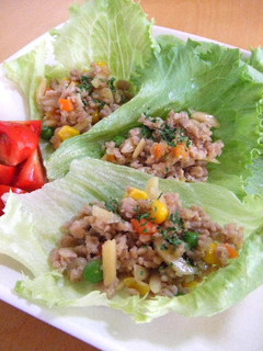 鶏そぼろのレタス包み-レシピのメイン写真