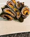 簡単おつまみハム海苔キムチのムンク巻き