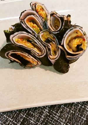 簡単おつまみハム海苔キムチのムンク巻き-レシピのメイン写真