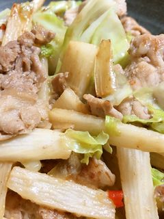 長いもと豚肉のピリ辛炒め-レシピのメイン写真