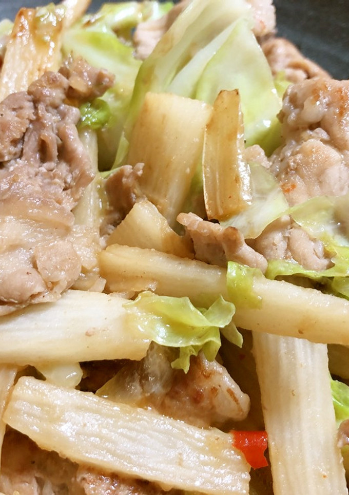長いもと豚肉のピリ辛炒め-レシピのメイン写真