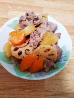 圧力鍋で豚肉と根菜の煮物-レシピのメイン写真