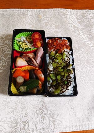 お肉無し、野菜と魚のお弁当です。-レシピのメイン写真