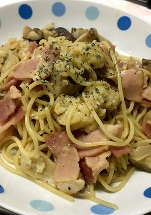 簡単！節約！キノコとベーコンのパスタ！-レシピのメイン写真