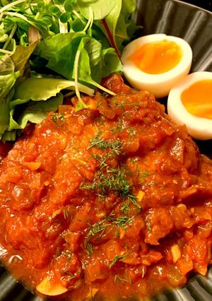トマトの煮込みハンバーグ-レシピのメイン写真