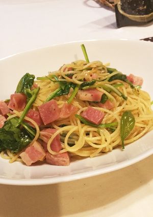 ベーコンとサラダほうれん草のパスタ-レシピのメイン写真