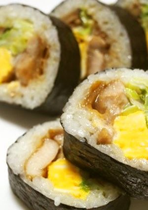 鶏の照り焼き巻き寿司！生姜がきいて美味♪-レシピのメイン写真
