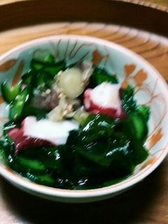 タコとワカメとキュウリとミョウガの酢物☺-レシピのメイン写真