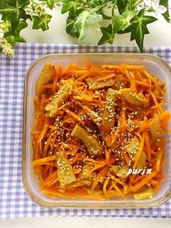 レンジで簡単!人参とさつま揚げの甘辛煮-レシピのメイン写真