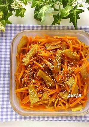 レンジで簡単！人参とさつま揚げの甘辛煮-レシピのメイン写真