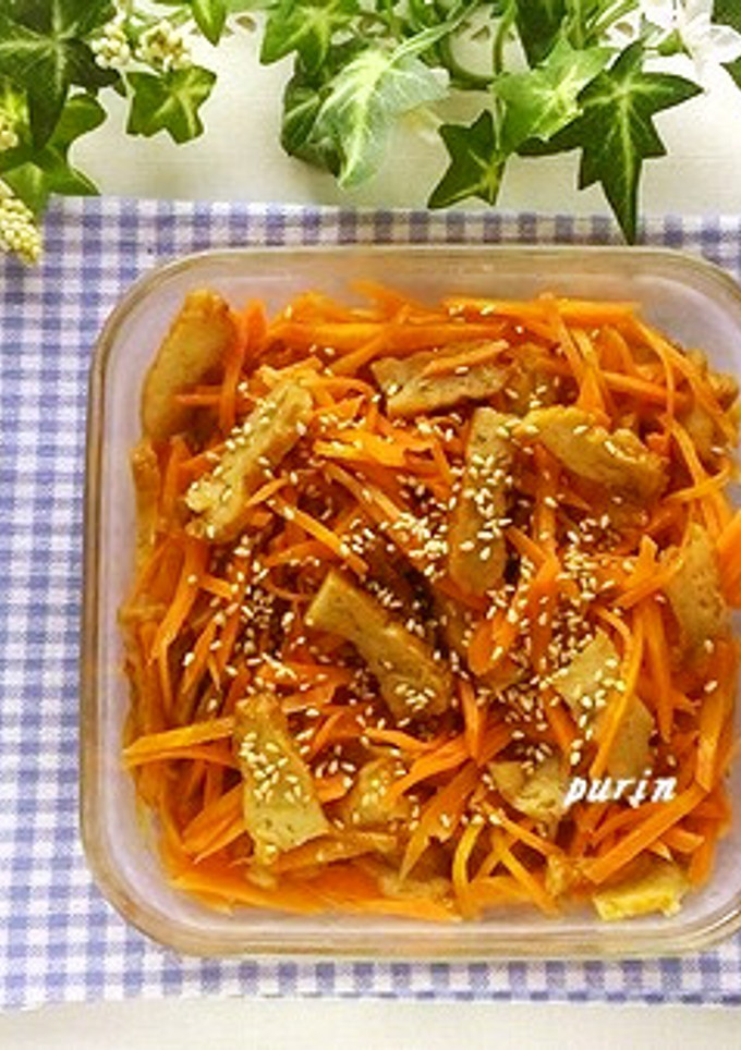 レンジで簡単！人参とさつま揚げの甘辛煮-レシピのメイン写真