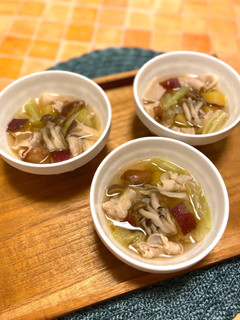 水から煮るキノコ達☆豚バラ&薩摩芋スープ-レシピのメイン写真
