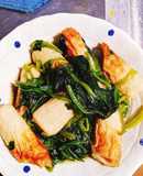 野菜竹輪とほうれん草の煮浸し