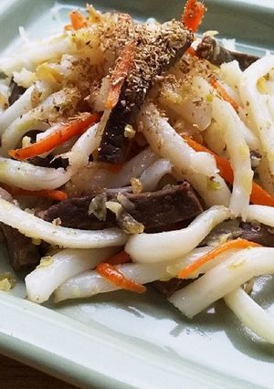 犬ご飯　ハツたっぷり焼うどん-レシピのメイン写真
