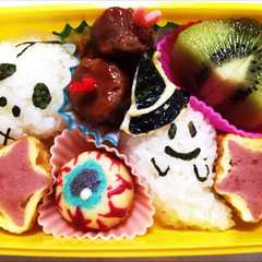 รูปของ ハロウィン☆キャラ弁当☆おばけとドクロ