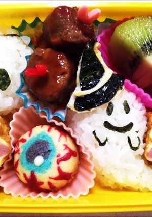 ハロウィン☆キャラ弁当☆おばけとドクロ-レシピのメイン写真