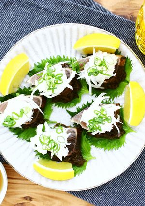 もずく酢で食べるかつおのたたき-レシピのメイン写真