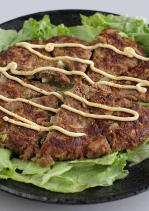 ごぼう入りつくね　お好み焼き風-レシピのメイン写真