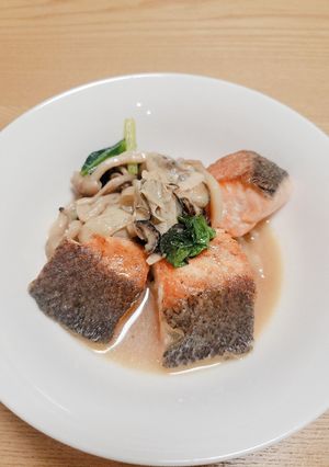 サーモンと牡蠣の蒸し焼き-レシピのメイン写真